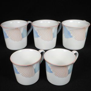 5 tea cups. Noritake Japan New Decade 9417 Ocean Melody